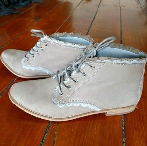 Gianni Bini Lace-up Ankle Booties with Lace Detail